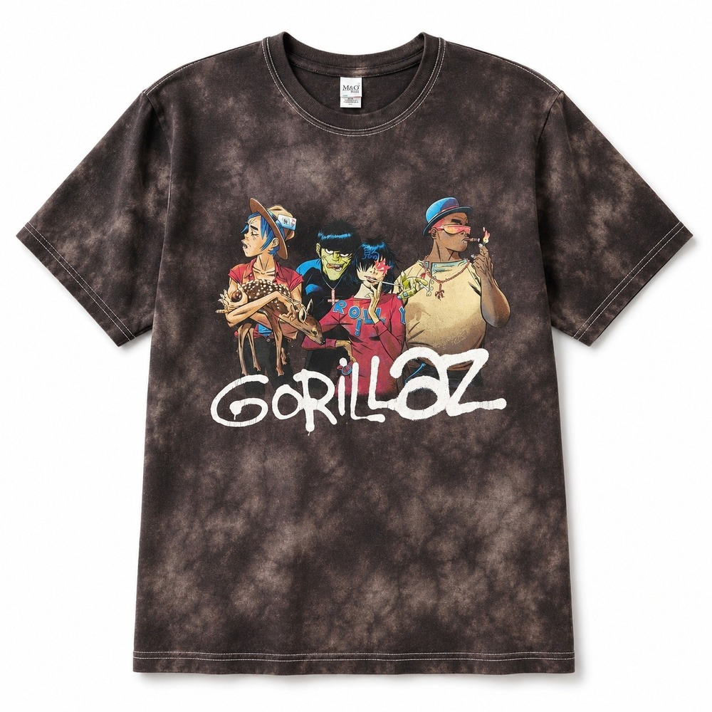Vintage‎ Gorillaz Band Graphic Tee Mens Medium Cotton Tie Dye